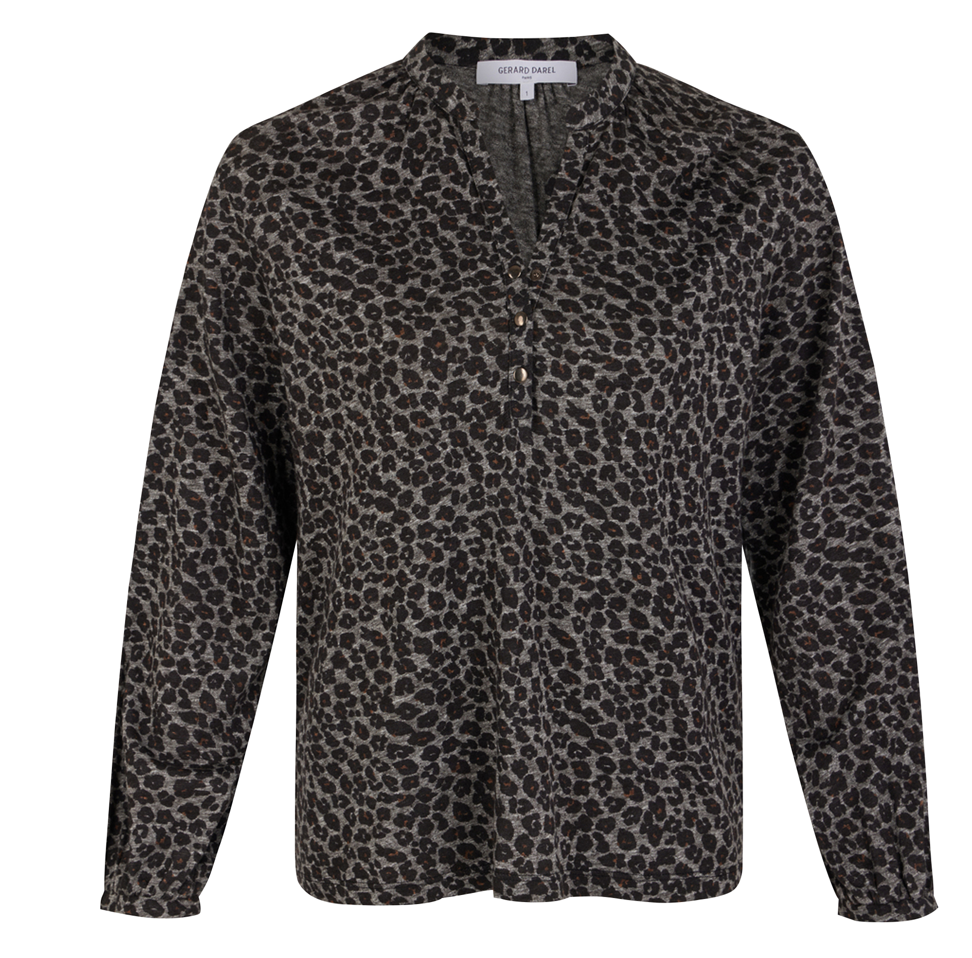 AURORE - Tee-shirt col tunisien| Gris