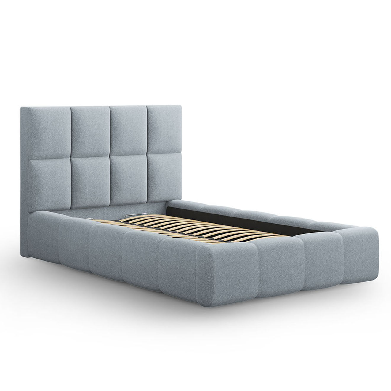 Maison Héritage Lit avec coffre de rangement Isa bleu clair - 230x165x125 cm