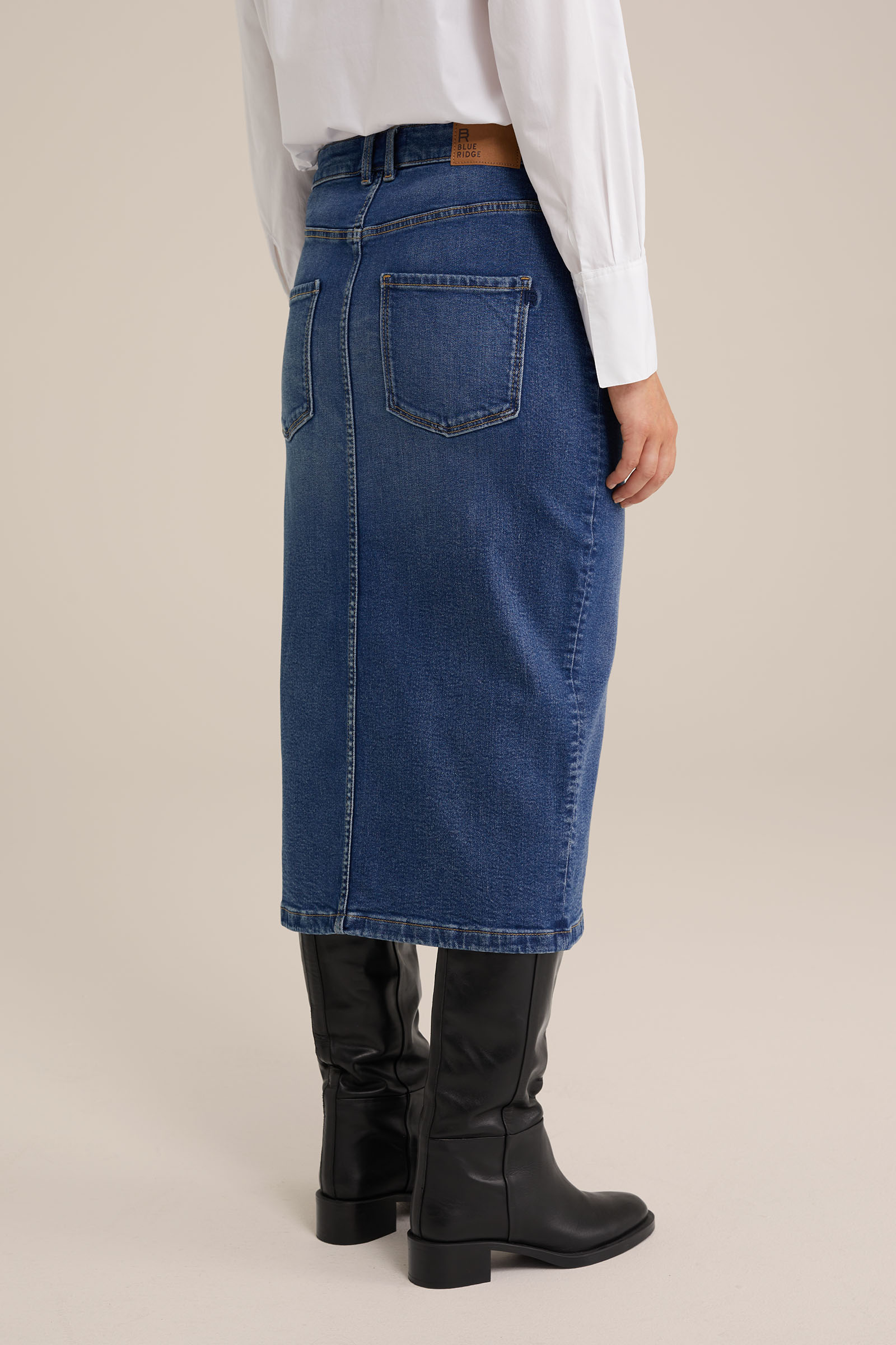 high rise denim rok Blue Ridge Donkerblauw