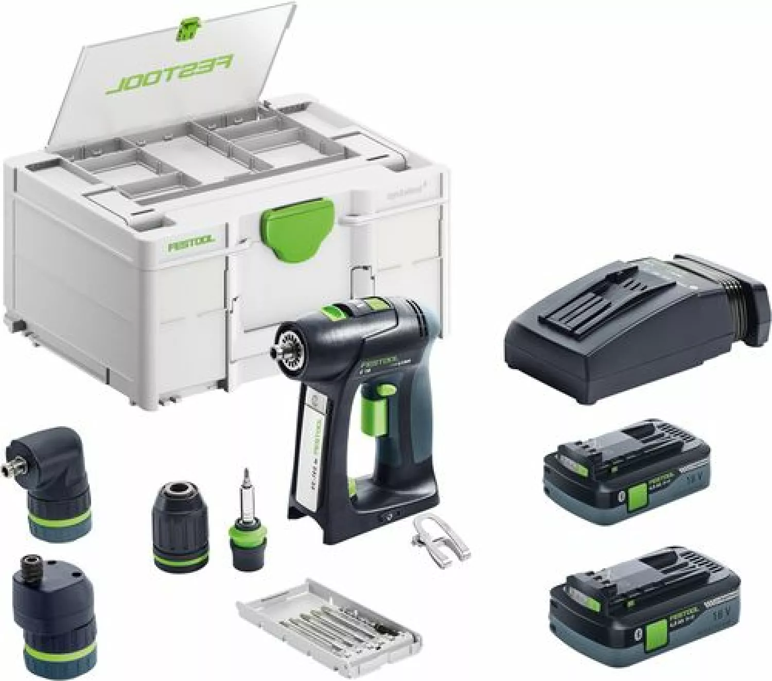 Festool C 18 HPC 4,0 I-Set 18V Li-Ion accu schroefboormachine set (2x 4,0Ah) in systainer - 45Nm