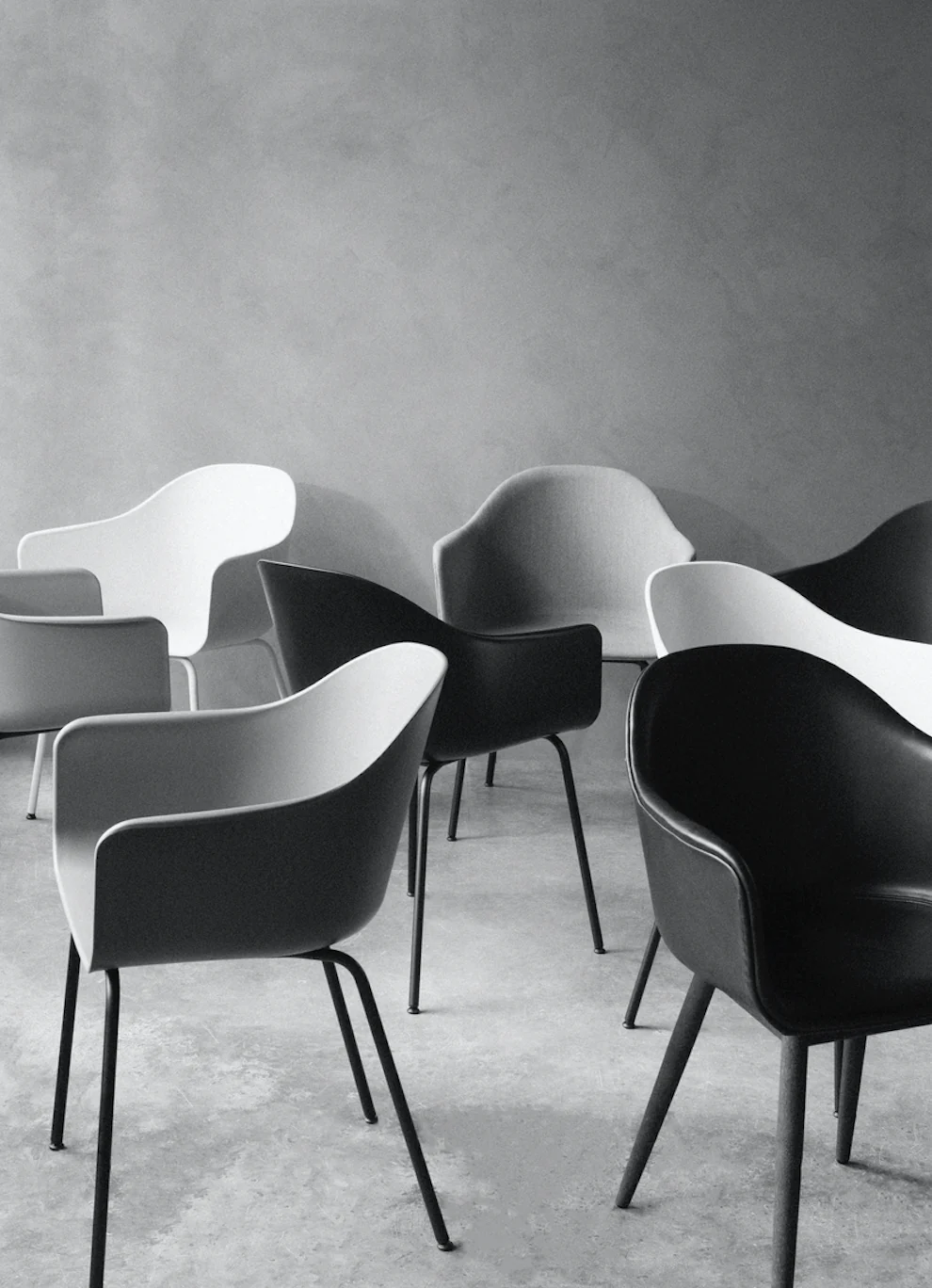 Audo Copenhagen  Harbour Chair - Light Grey/Black Steel