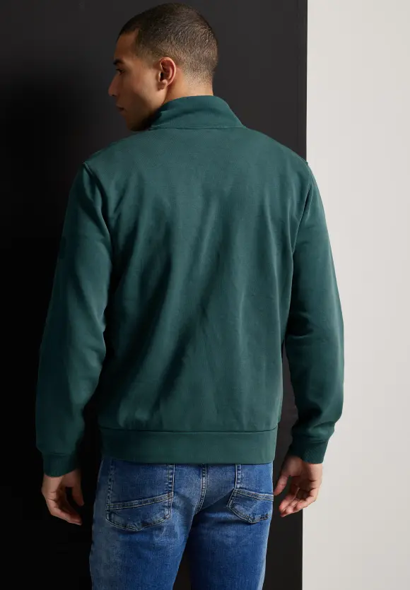 Softe gewaschene Sweatjacke - oxford green