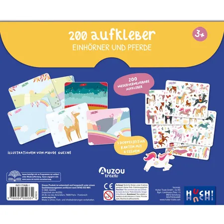 Auzou 200 Aufkleber - Einhörner und Pferde