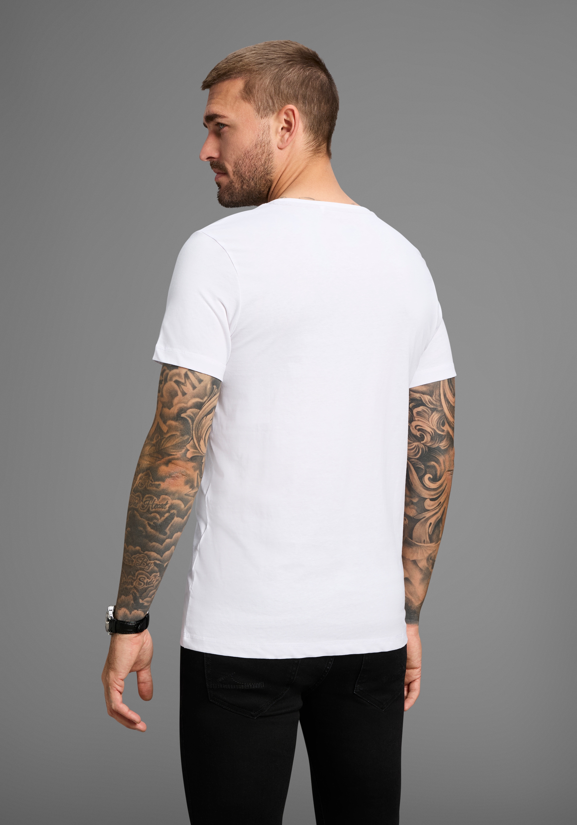 AJC T-Shirt , kurzärmelig,  schmal geschnitten,  mit stylischem Druck