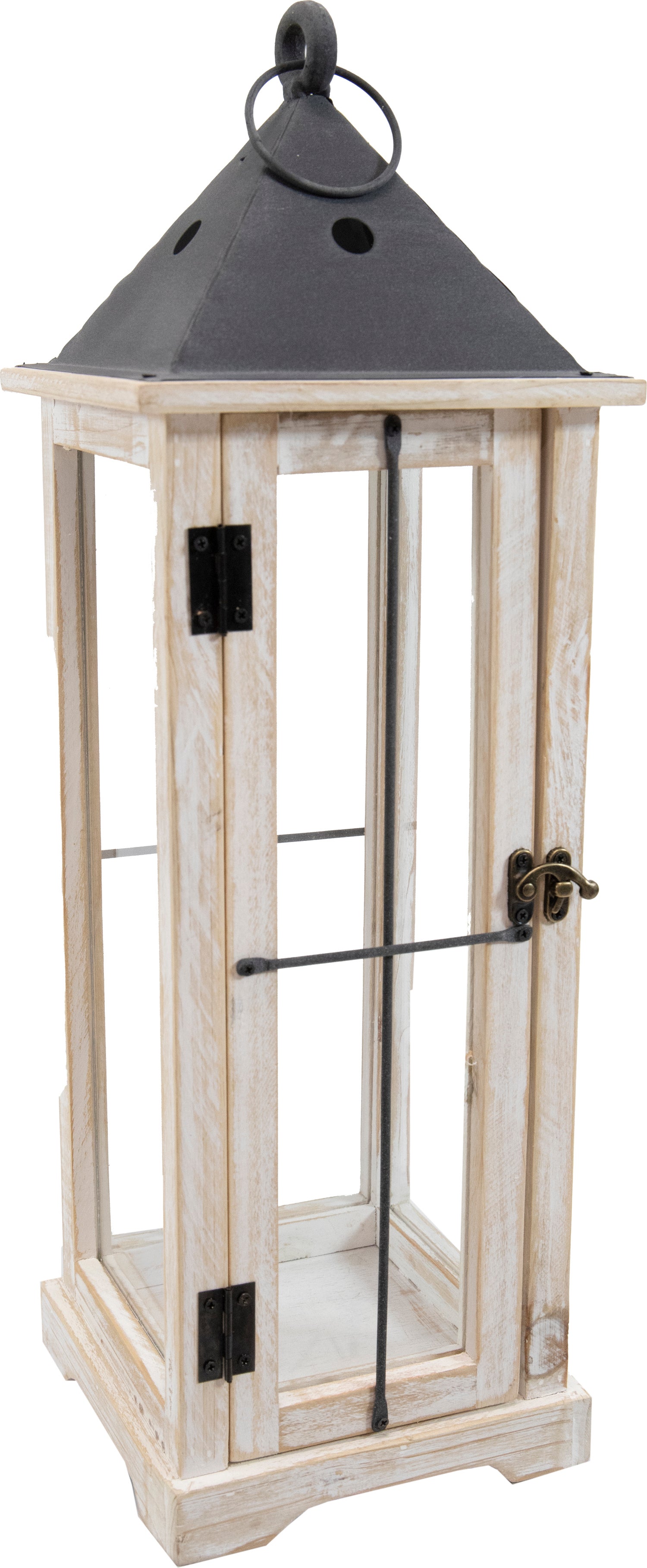 Mega Collections tuinlantaarn Gable naturel 24 x 24 x 70 cm