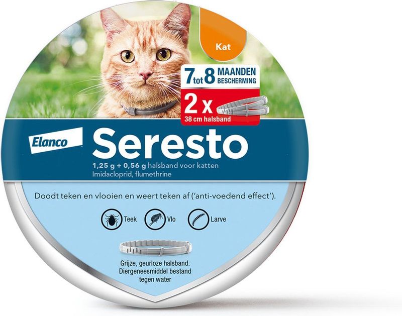 Seresto Teken- En Vlooienband Kat 38 cm - Anti tekenmiddel - 2 stuks