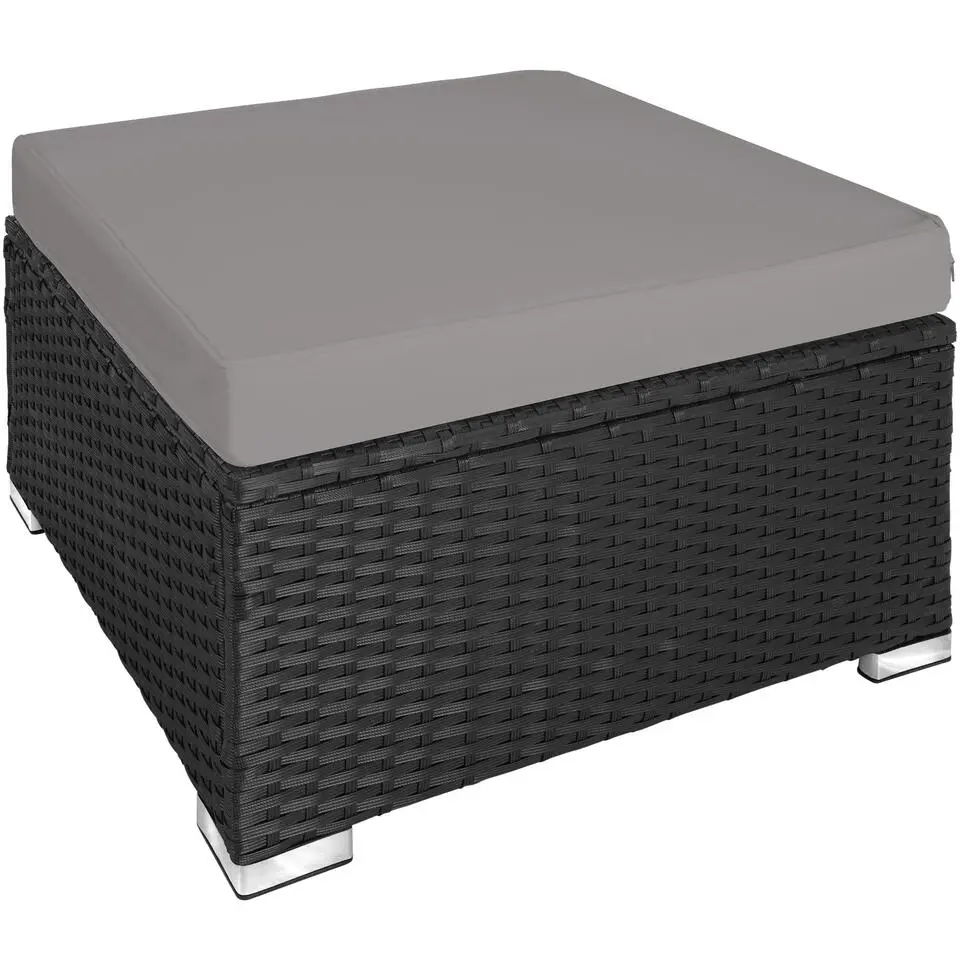 tectake - Loungeset Venetië - wicker - zwart