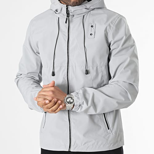 Veste Zippée Capuche Gris