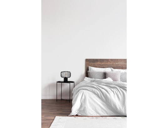 COTE DECO - Ensemble couette + 2 oreillers Parure de lit - coton et lin - 240 x 260 cm - blanc