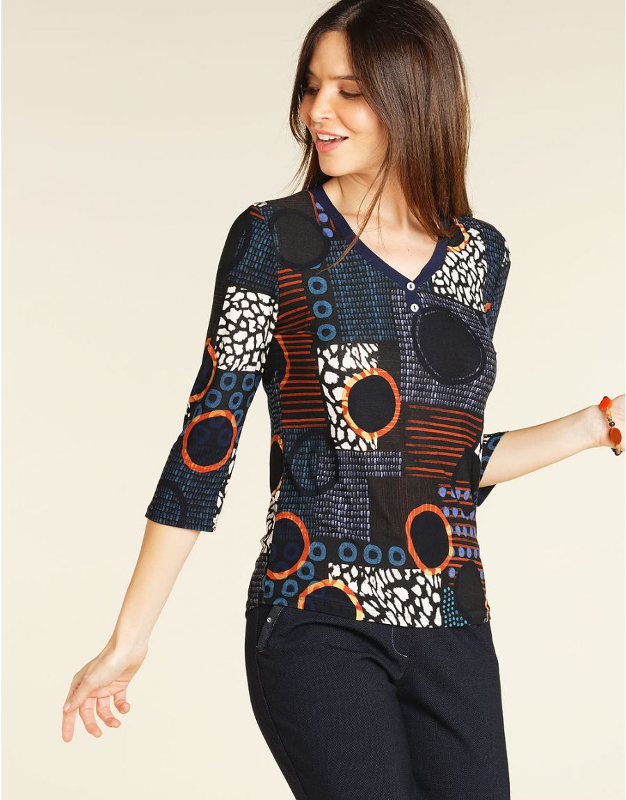 Top bleu fantaisie