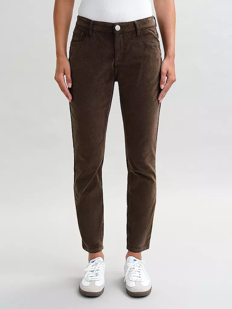 OPUS Samthose Slim Fit EVITA GLAZED braun