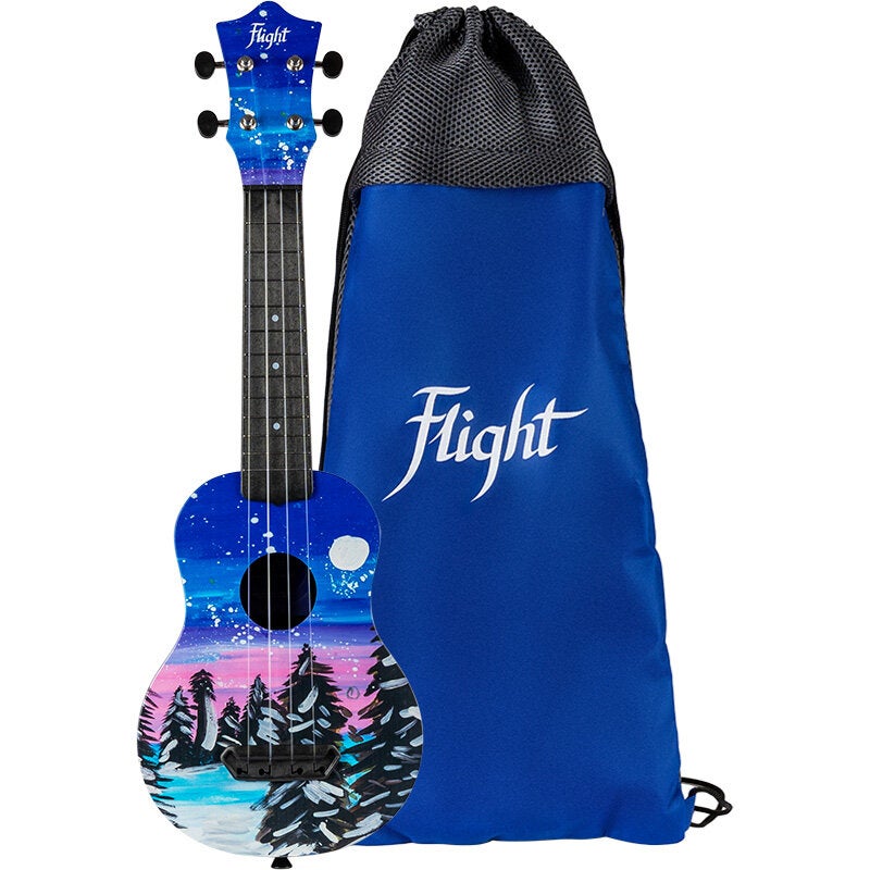 Flight Ultra Travel Series UTS-42 Snow kunststof sopraan ukelele met hoes