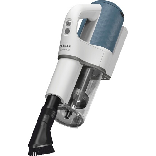 Aspirateur balai Miele DUOFLEX HX1 - Aspirateur sans fil coloris Blanc avec bloc moteur bleu nordique