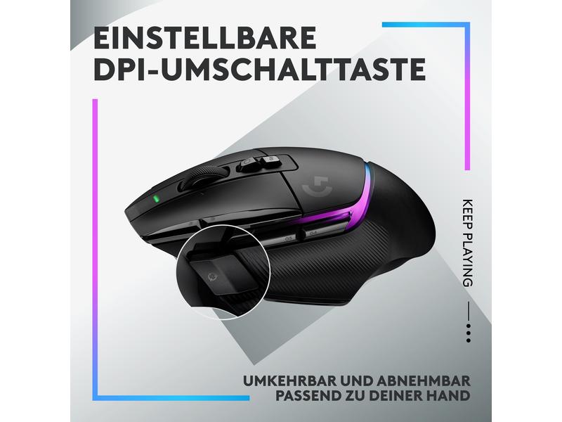 Logitech Gaming-Maus G502 X Plus Schwarz Kabellose Lightspeed Gaming-Maus mit «Lightsync»-RGB-Beleuchtung