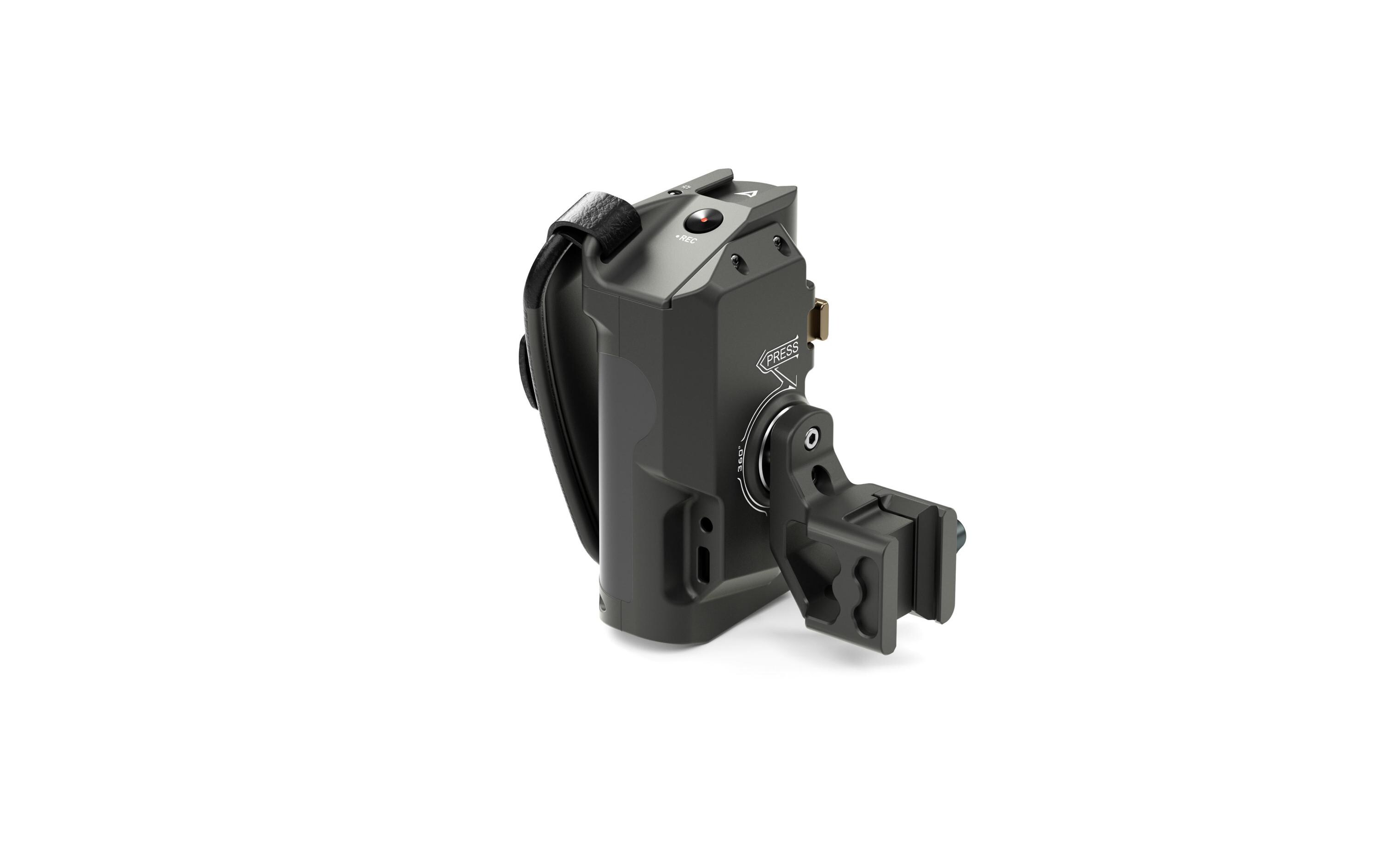 Left Side Advanced Power Handle with R/S TypeVI - Tilta GrayWird an der linken Seite der Tiltaing-Kamerakäfige befestigt