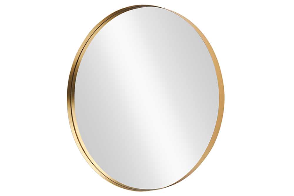 Runder Wandspiegel PORTRAIT 75cm gold mit Metallrahmen