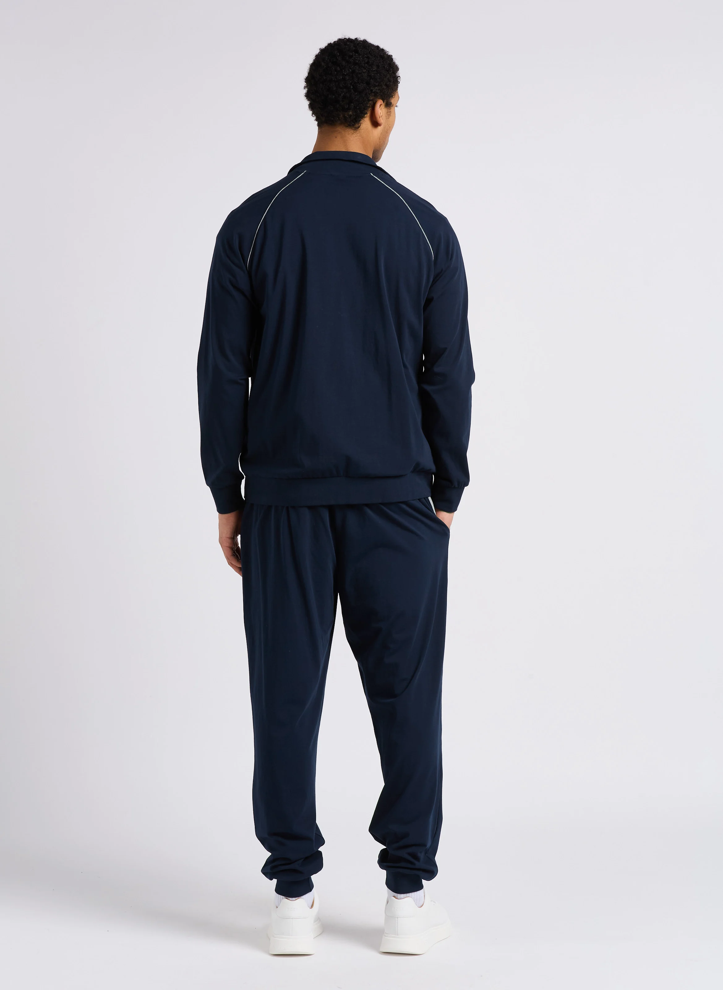 Jogging droit en coton | Bleu