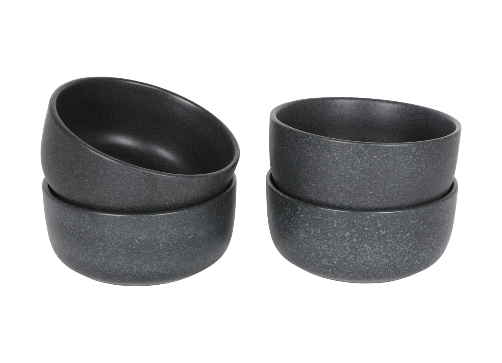 Nature Keramik-Schale 15cm 4er-Set Anthrazit