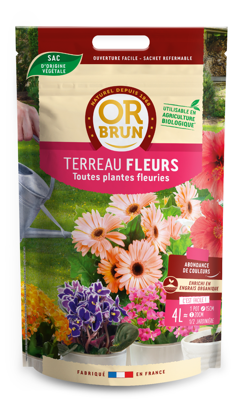 Obrtcdfleurs4 | terreau fleurs | 4l | favorise la floraison