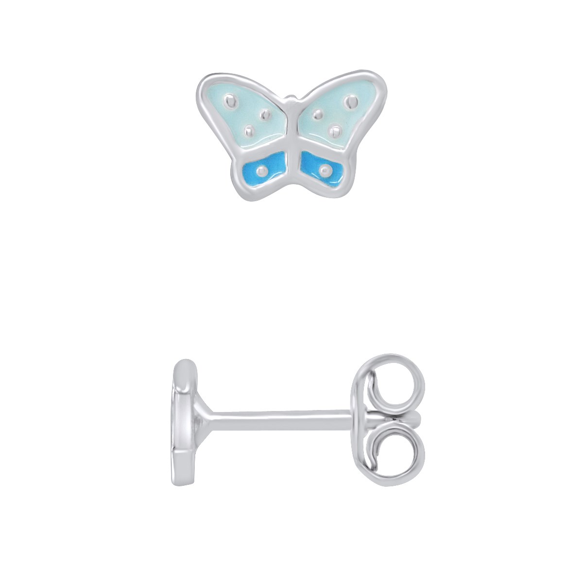 Boucles d'Oreilles PAPILLION BLEU - Argent 925