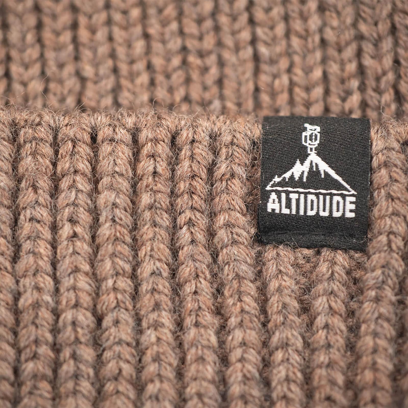 ALTIDUDE Winter Mütze Solid Ripp Strickmütze Unisex Beanie 100% Merino Wolle Farbe: Brown