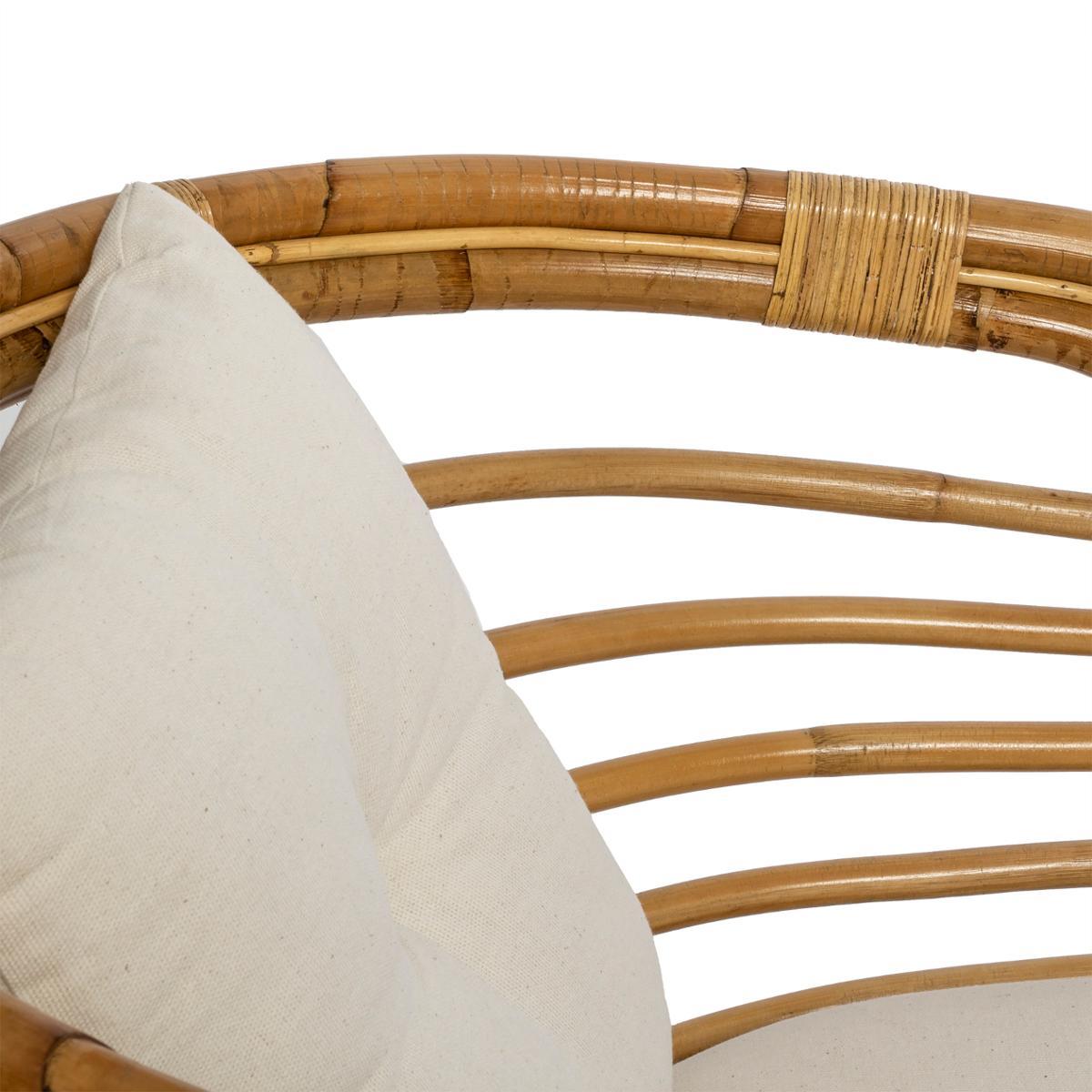 FAUTEUIL ROTIN FARAH BLANC