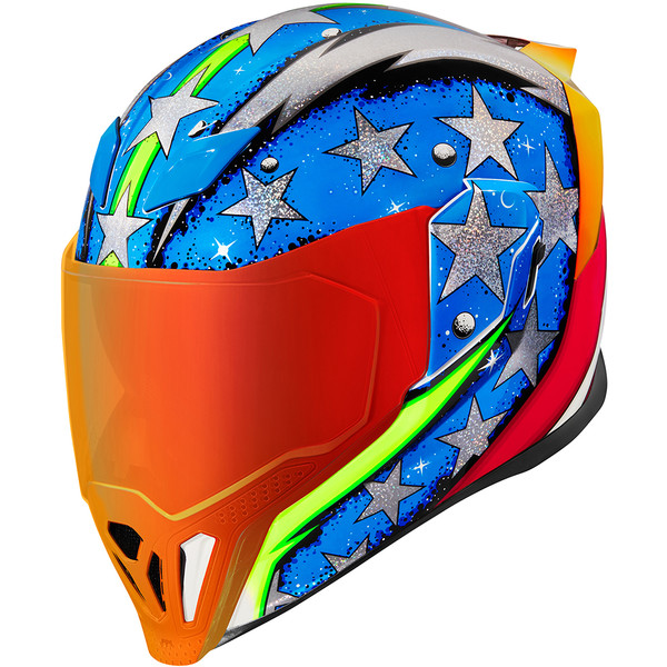 Icon - Casque Airflite Space Force™ Bleu / Rouge / Argent