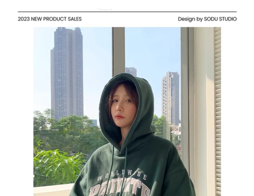 Alfie - Oversized hoodie met pofmouw en letters