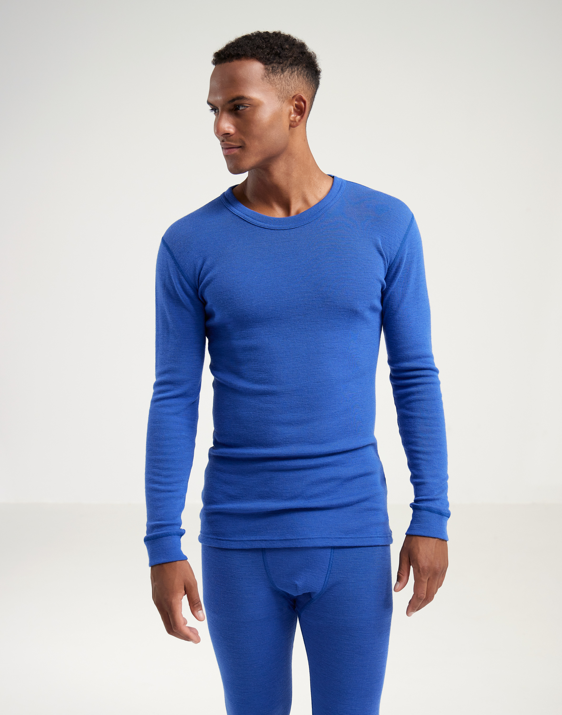 Shirt van merinowol voor heren in Koffie/zwart