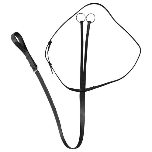 Martingale de couro preto para cavalos