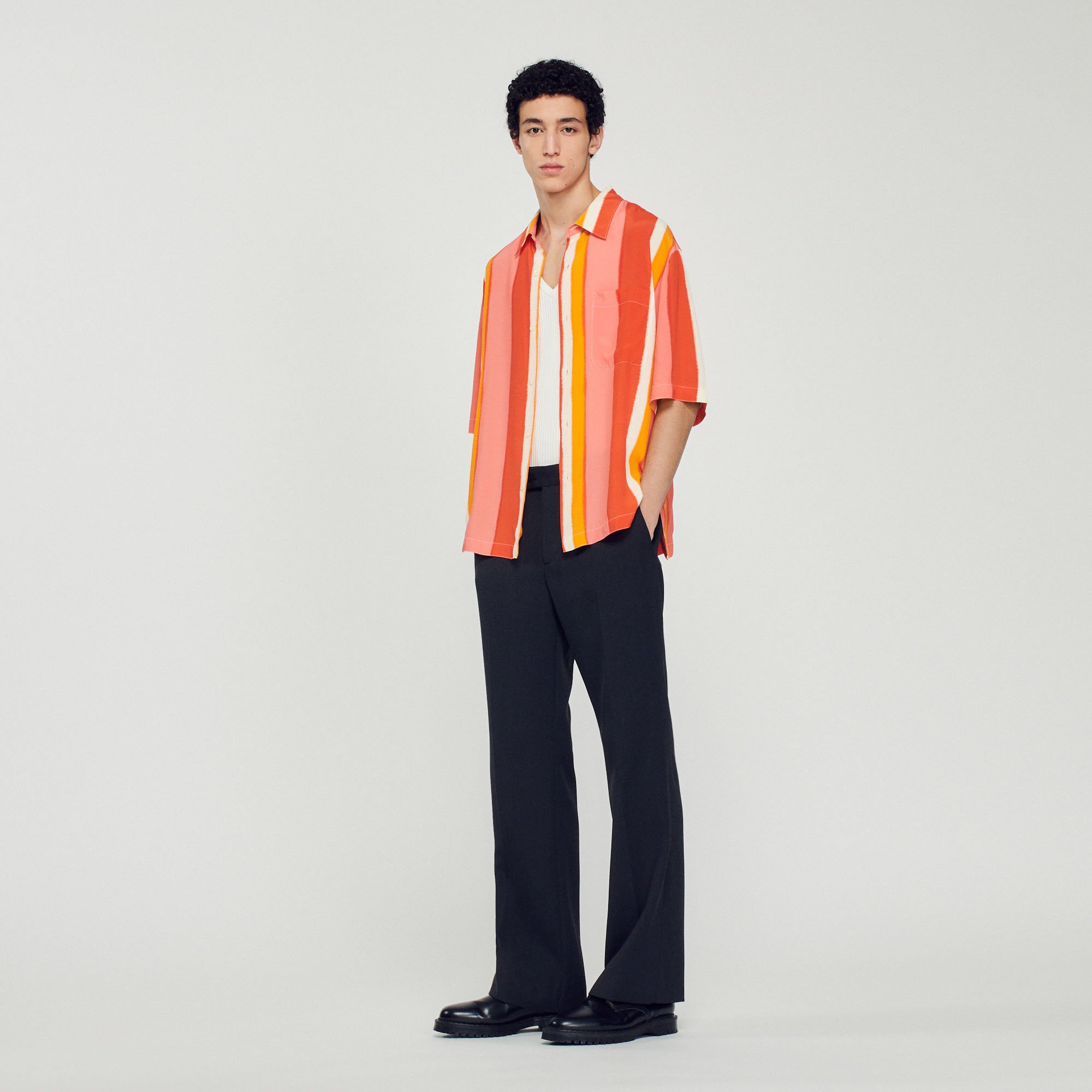 Chemise fluide rayee manches courtes