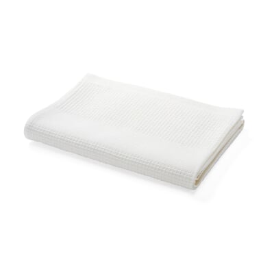 Handtuch Waffelpiqué Halbleinen weiß, Duschtuch