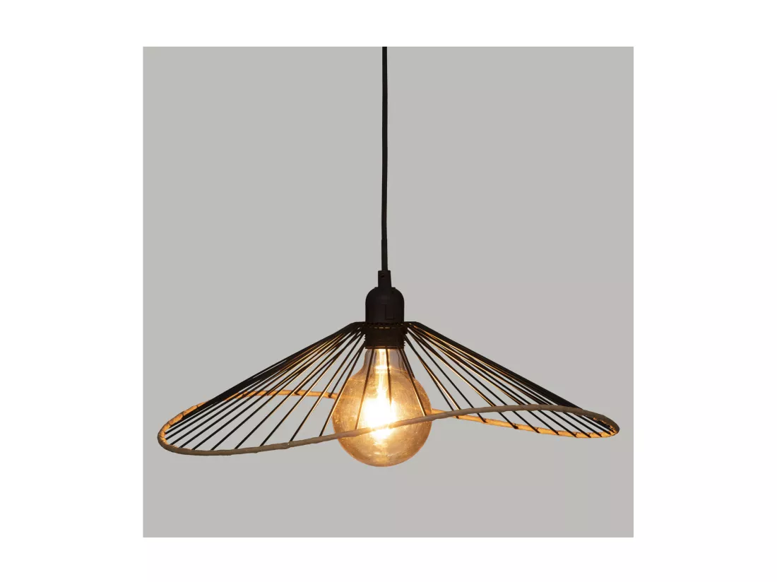 Luminaire Suspension en Métal Noir D 45 cm