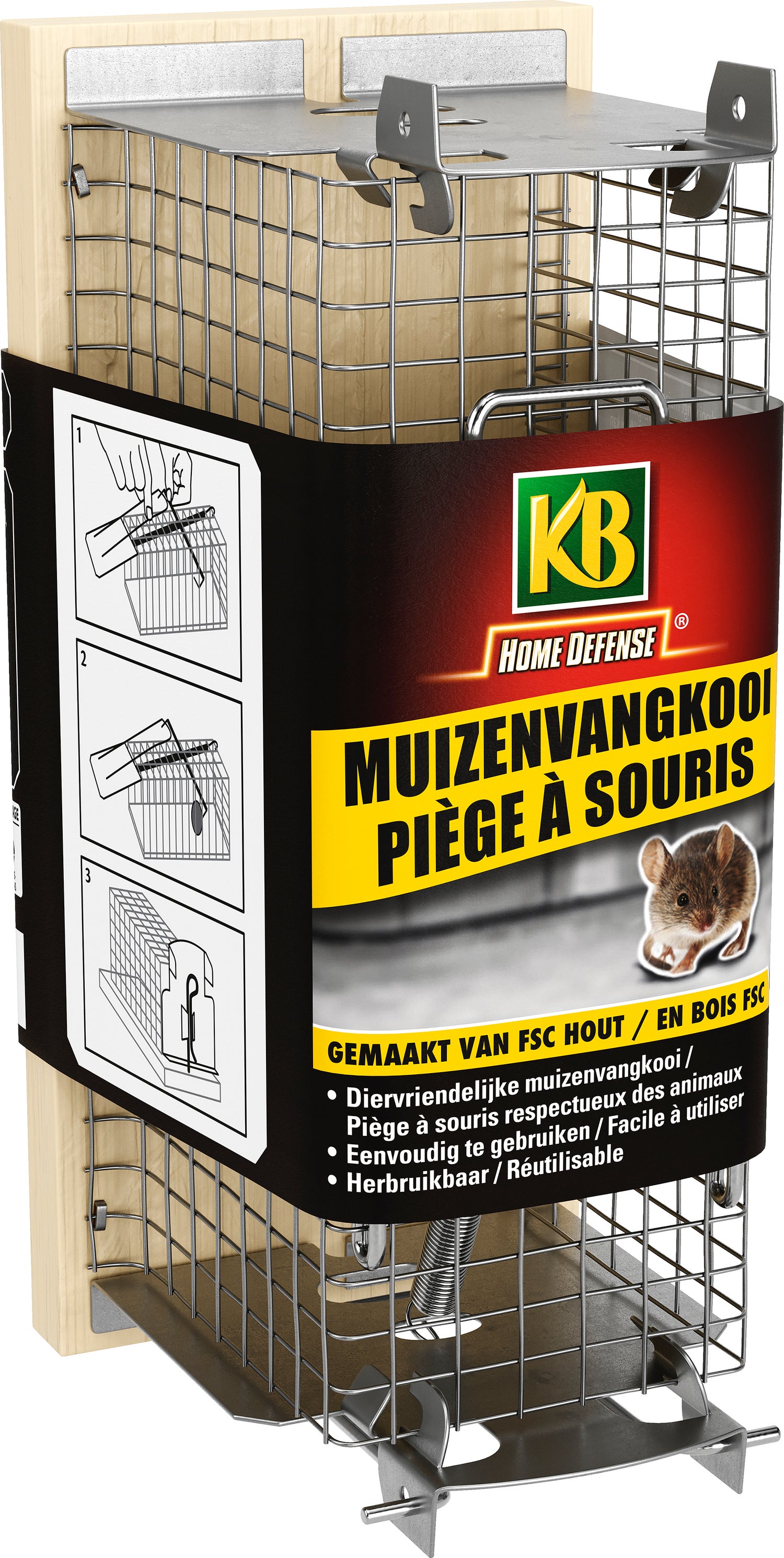 KB muizenvangkooi hout 15,3 x 6 x 7,2 cm
