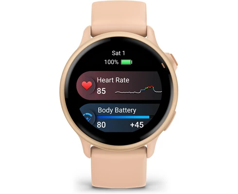 Garmin Vivoactive 6 AMOLED Smartwatch, Pink Dawn/Pink Dawn Metallic