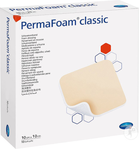 Hartmann PermaFoam Classic Pansement Stérile En Mousse 10x10cm Pièces 10