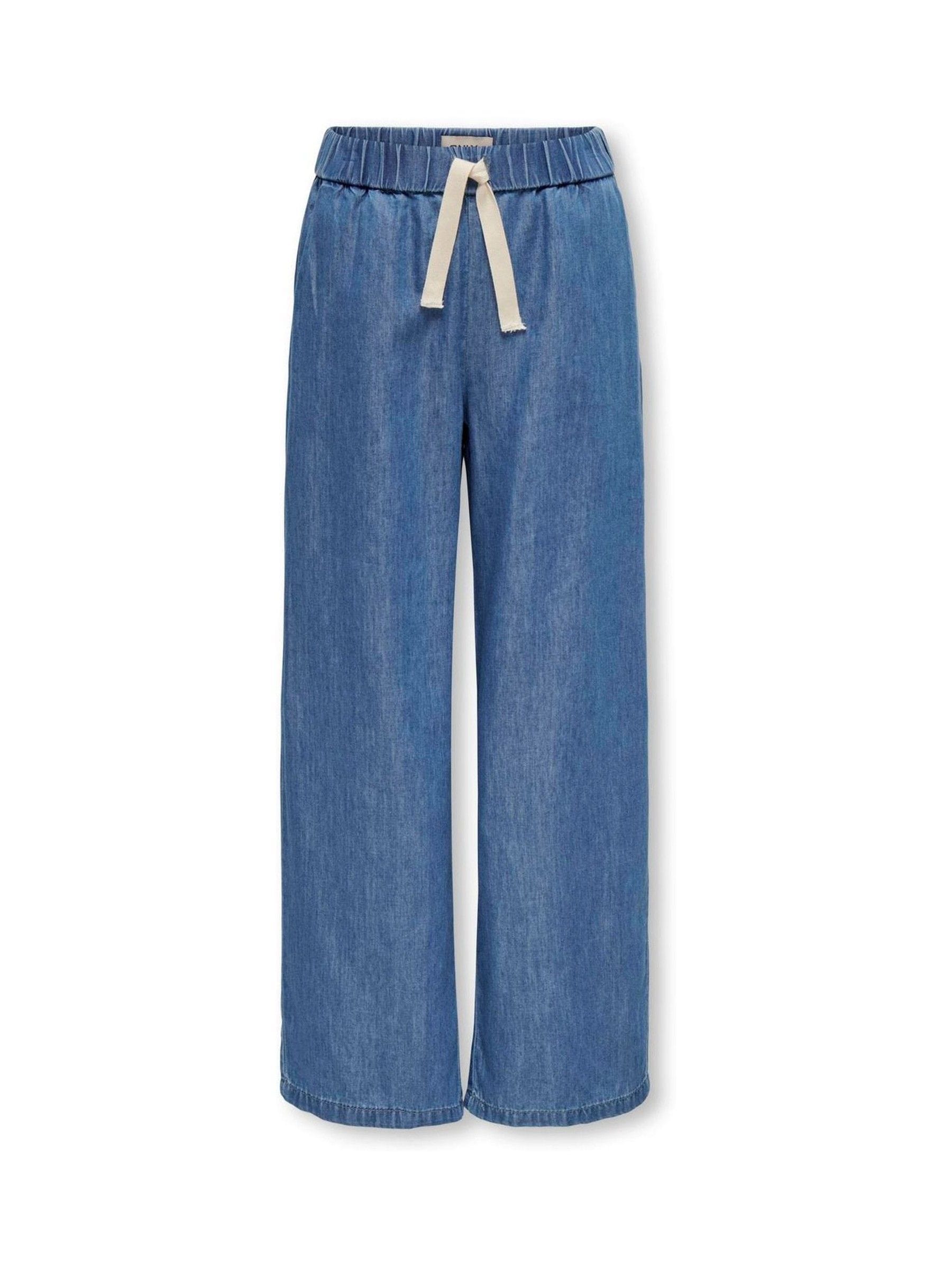 ONLY KIDS Comfort Tie Waist Wide Leg Jeans
