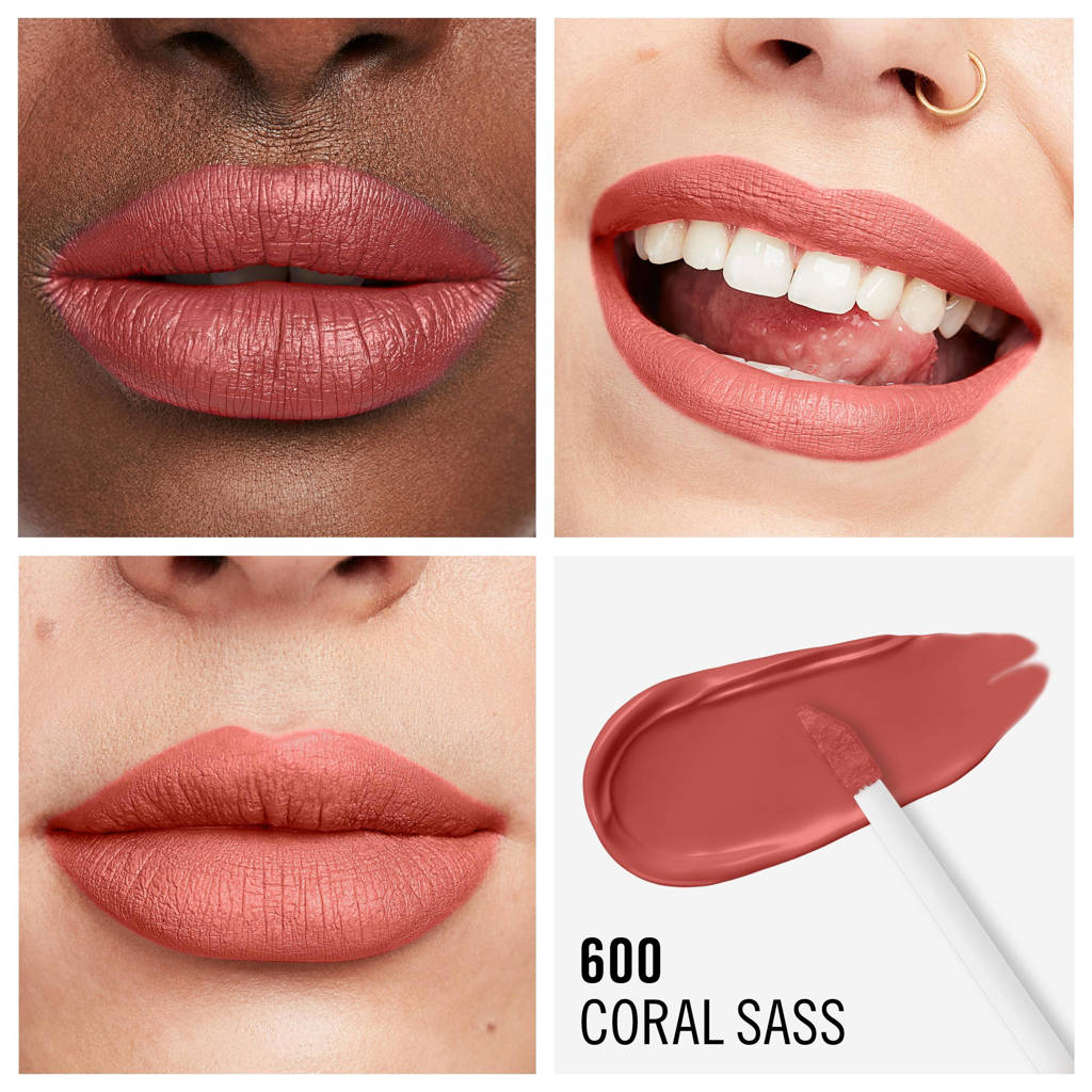 Rommel Londen Lasting mega Matte liquid lipLasting Mega Matte Liquid Lip lipgloss - 600 Coral Sass