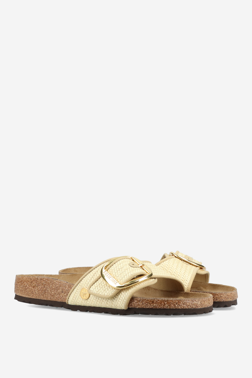 Madrid big buckle raffia sandals