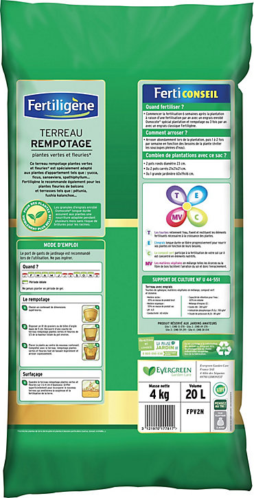 Terreau rempotage Fertiligène 20 L