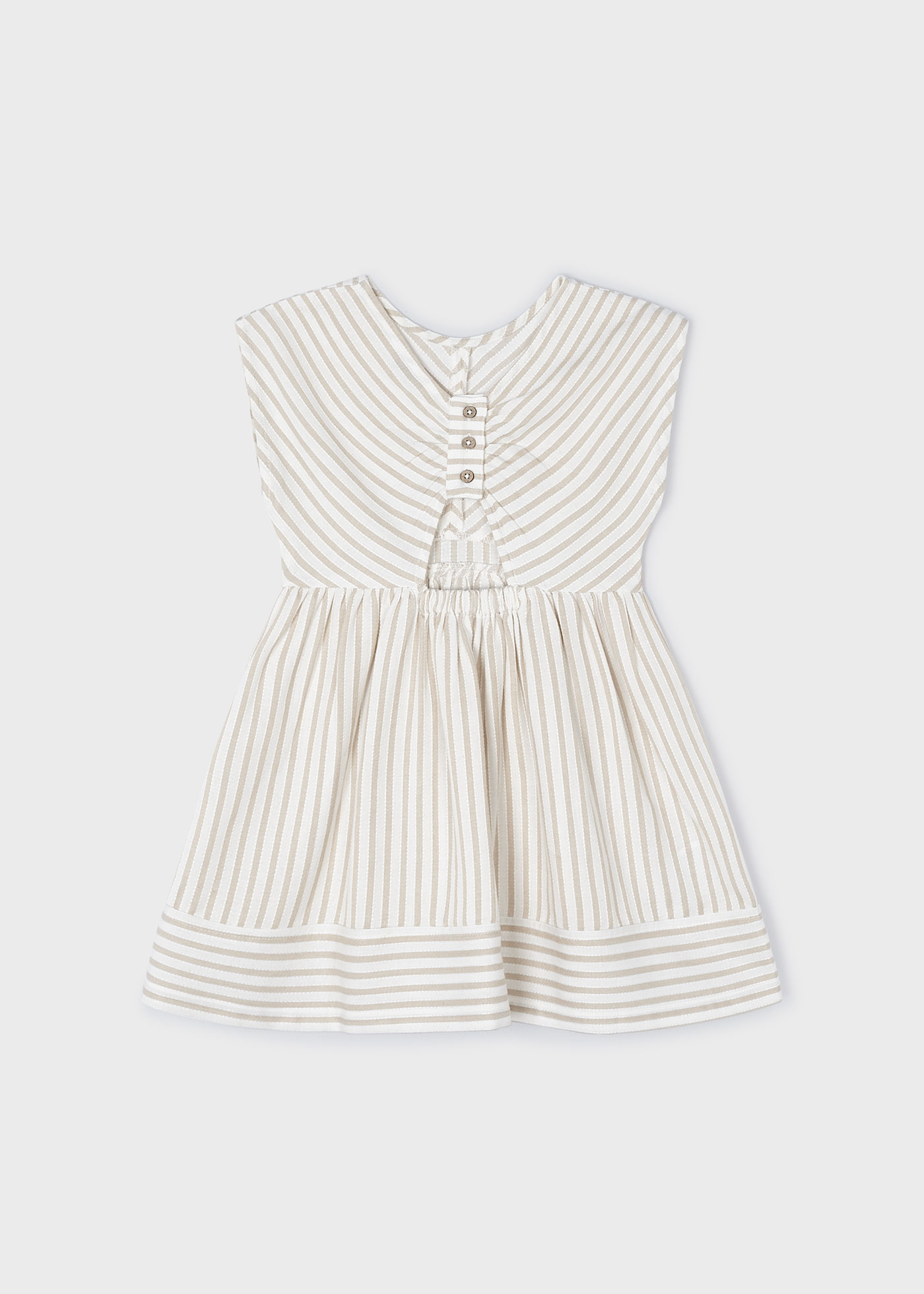 Vestido listrado bege para meninas