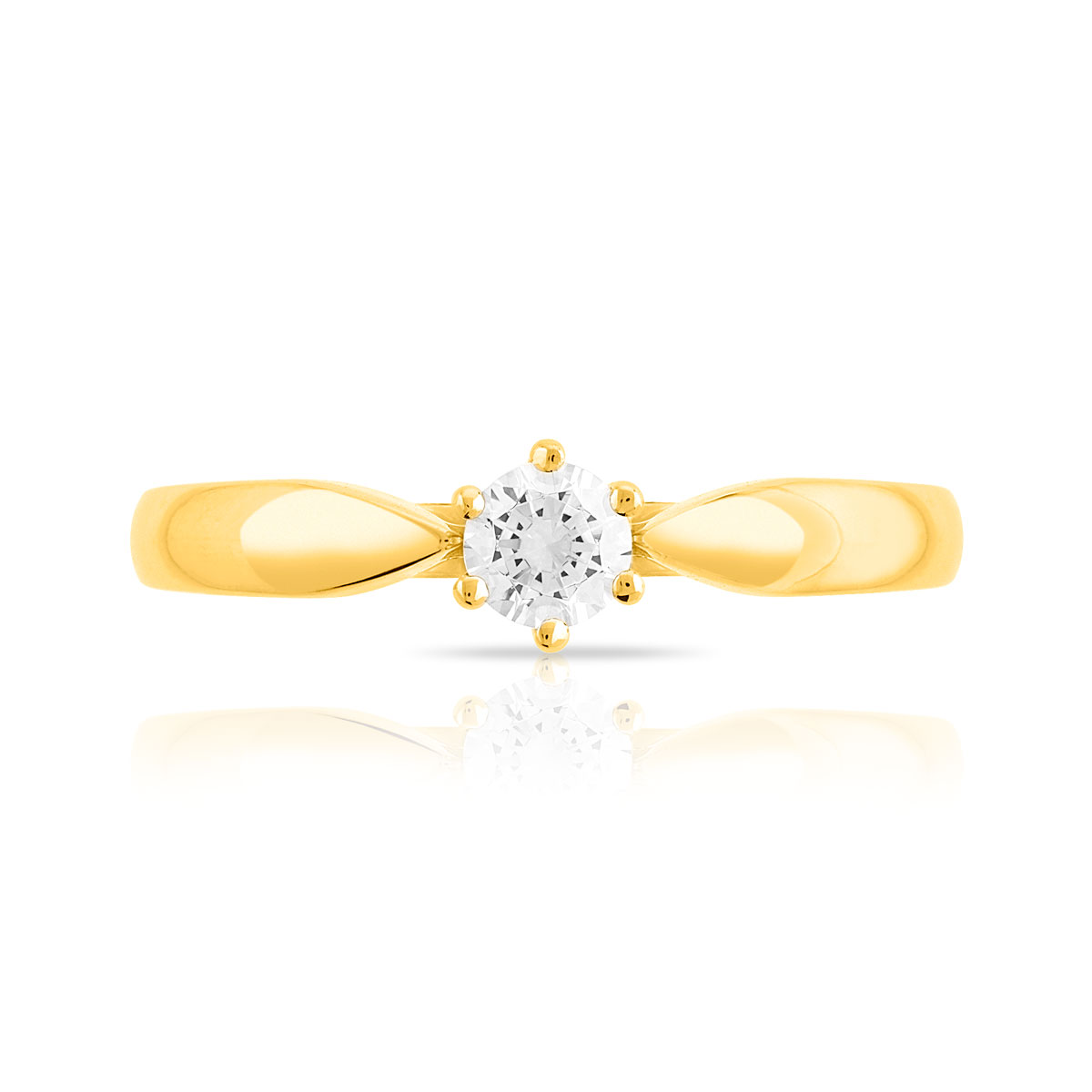 Bague solitaire or 750 diamant 25/100e de carat