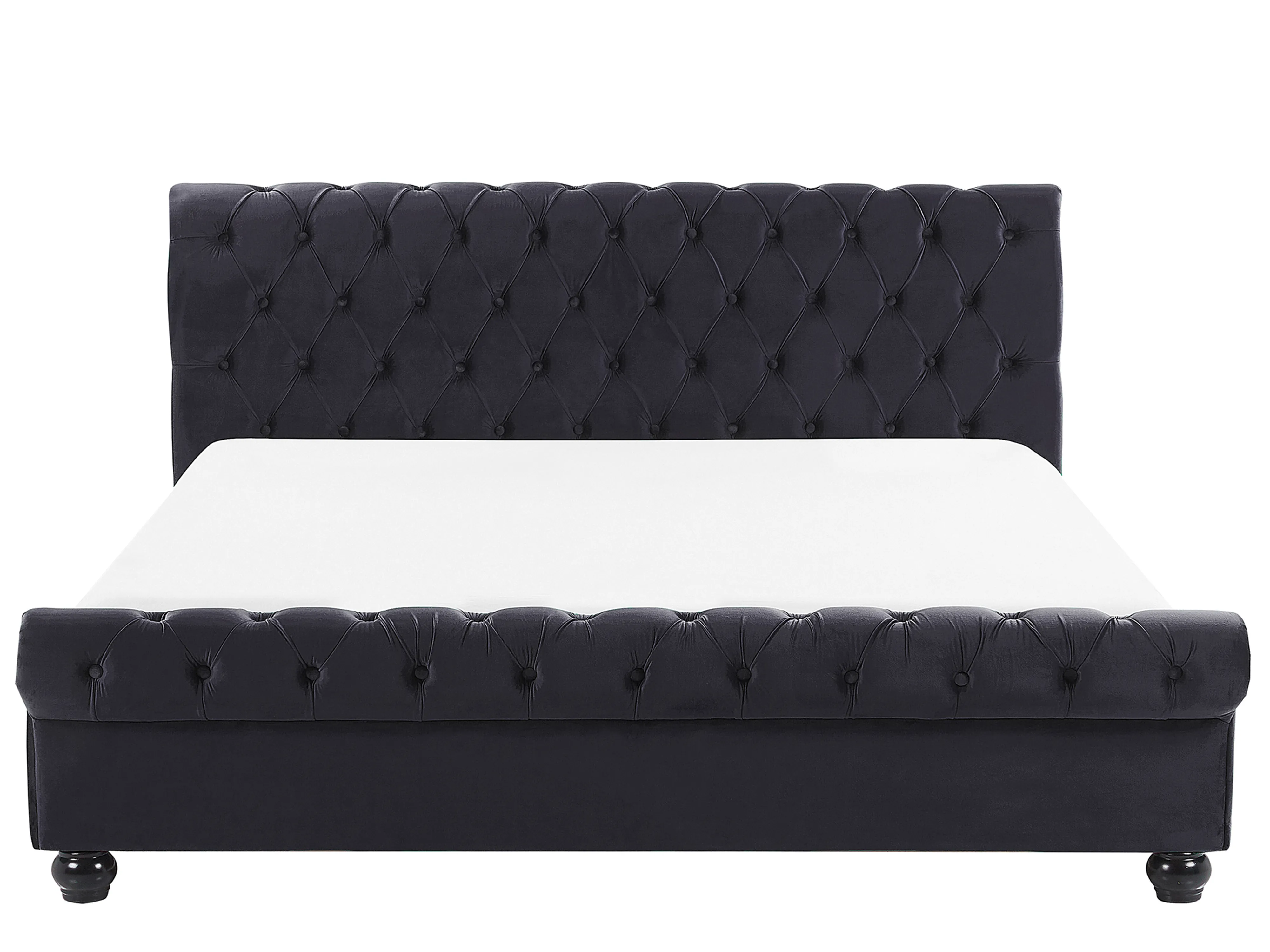 Bed Fluweel AVALLON 180 x 200 cm Zwart