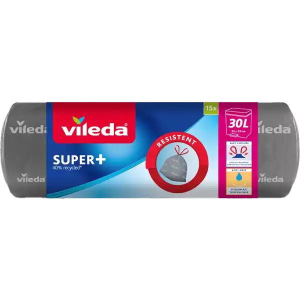 Super+ Müllbeutel mit Zugband 30 l