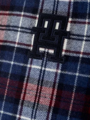 Cachecol xadrez tartan com monograma TH