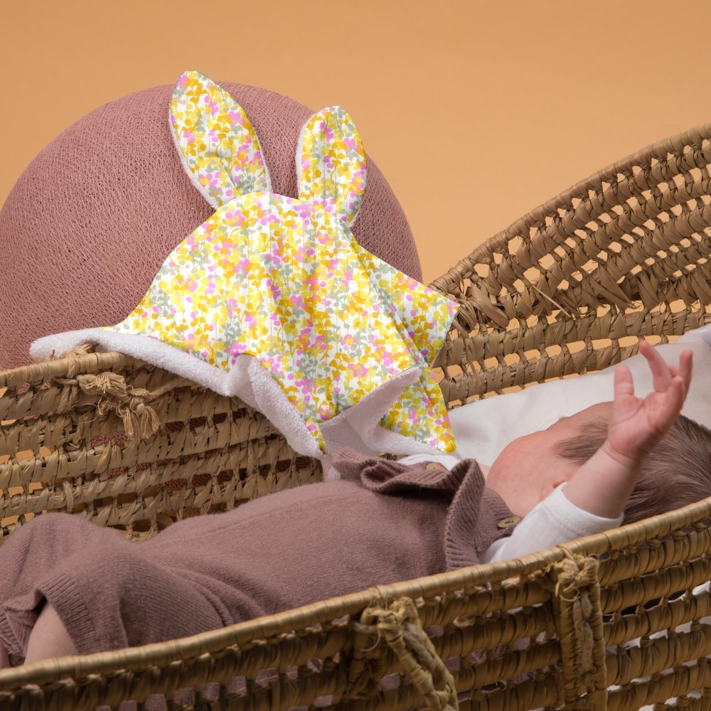 Doudou Lapin Mimosa Jaune Rose