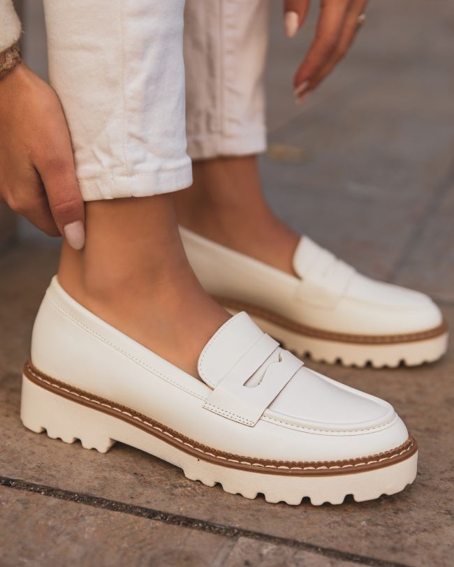 Mocassin femme blanc - Aya