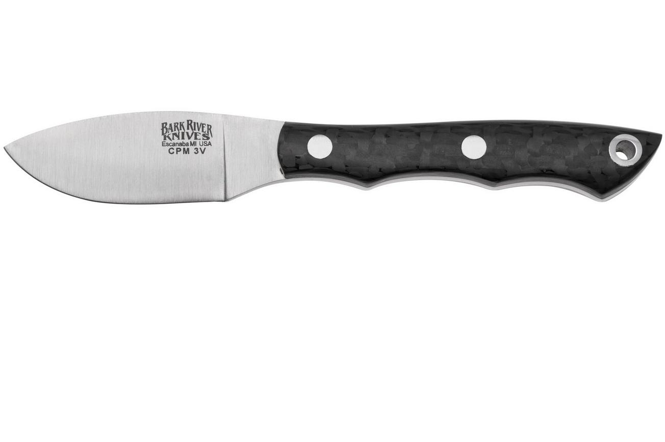 Bark River Micro Canadian CPM 3V, Black Carbon Fiber, vaststaand mes