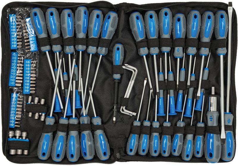Silverline - Schroevendraaier Set - 100 Delig - Chroom-Vanadium - Soft-Grip