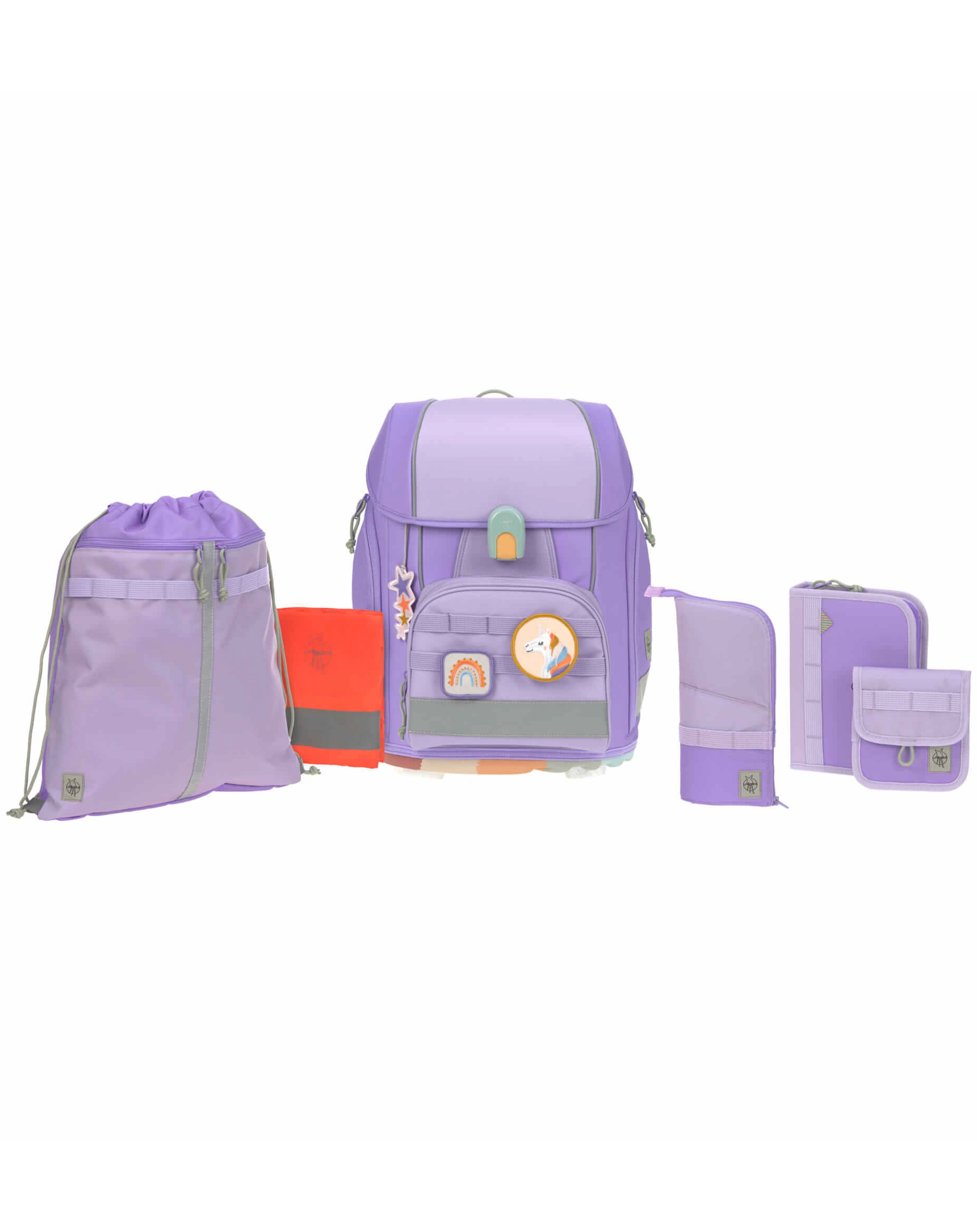 Schulranzen-Set BOXY UNIQUE (30x25x42) 7-teilig in violet/lavender